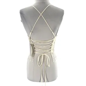 NWT Loba Revolve‎ Elisa lace corset lace up top white sz thumbnail 4