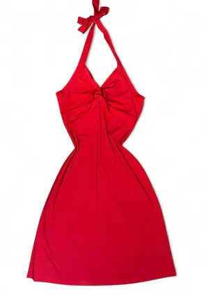 Y2K Perseption red halter neck knot red dress size M/S thumbnail 1