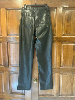 Abercrombie Curve Love 90s Straight Faux Leather Pants 28 6L Ultra High‎ Rise thumbnail 3