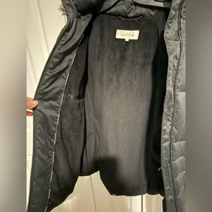 Calvin Klein Duck Down Parka Sz L Black Puffer jacket Coat Removable Hood thumbnail 5