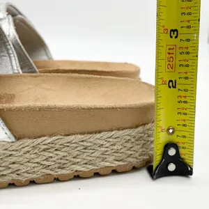 Olivia Miller Womens 8 Slide Sandal Silver Metallic Espadrille‎ Platform Summer thumbnail 10