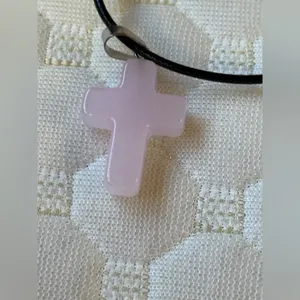 Pink Cross Pendant Necklace thumbnail 2