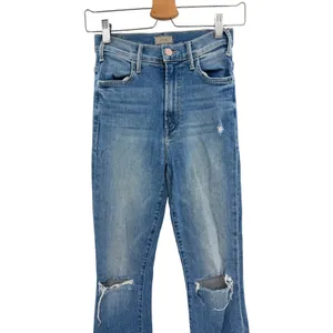 Mother‎ The Hustler Ankle Fray Understudy Distressed Crop Flare Jeans Size 24 thumbnail 5