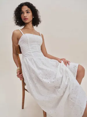 Reformation Katarin White Broderie Eyelet Anglaise Dress | Size 6 thumbnail 5