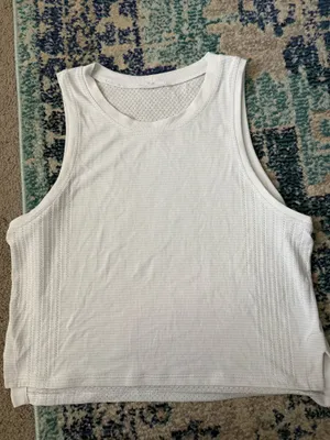 Lululemon White Cropped Tank thumbnail 1