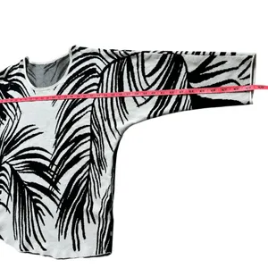 Zebra Print Sweater Scoop Neck Large 3/4 Batwing Sleeve Lightweight Rounded‎ Hem thumbnail 6