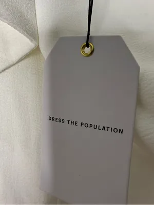 Dress the Population Tiffany One Shoulder Jumpsuit White XXL NWT thumbnail 3