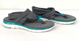 Skechers Cali Meditation Studio Gray Teal Slingback Toe Post Sandals Women’s 8 thumbnail 1