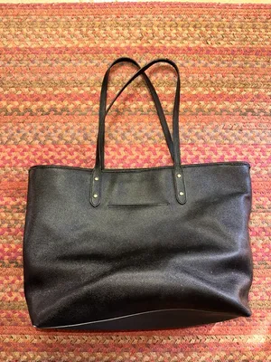 COACH BLACK LEATHER LARGE TOTE BQG thumbnail 8