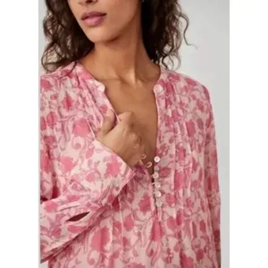 Free People Dainty Ethereal See It Through Maxi Dress Pink Rose Floral Medium thumbnail 11