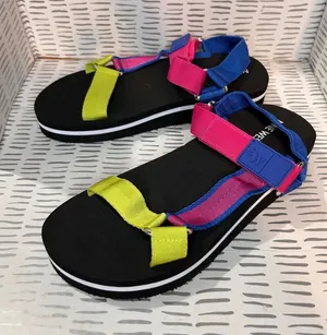 New Nine West Tomoro 2 Womens Platform Sandals Multicolor Strappy Neon Size 8M‎ thumbnail 1