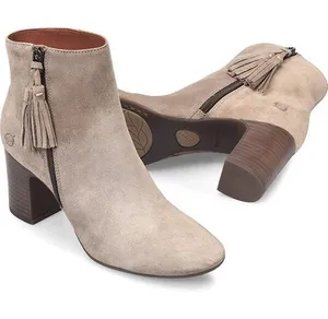 Born Bootie Tassel Taupe Suede Leather Boots Size 8.5 thumbnail 1