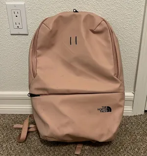Blush north face water resistant backpack thumbnail 1