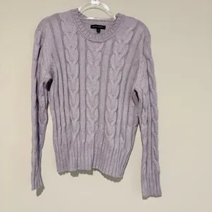 Banana Republic Cable Knit Sweater Soft‎ Lavender purple medium thumbnail 2