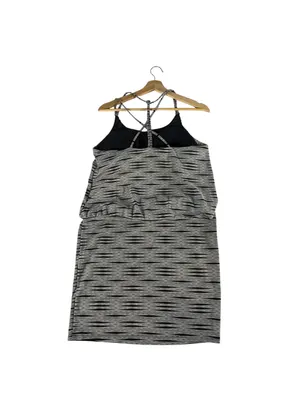 Athleta Ariel Venice Swim Dress Medium Black White Stripe Racerback UPF 50+ thumbnail 6