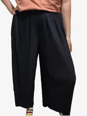 COS Ribbed Wide-Leg Pants Small Black High Rise Pull-On Minimalist thumbnail 1
