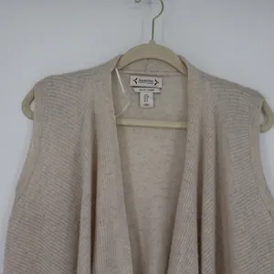 Nanette Lepore Cashmere Drape Vest S 100% 2-Ply Neutral Old Money Quiet Luxury thumbnail 4