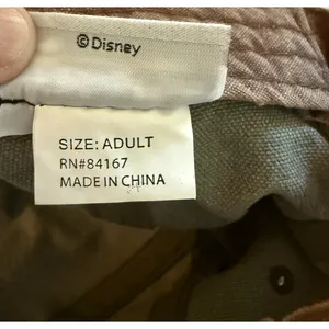Disney Parks Hat Mickey Mouse Canvas Olive Brown Trim Adjustable Hook and Loop thumbnail 3