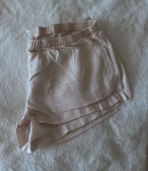 Brandy Melville Light Pink Linen Mini Shorts thumbnail 1