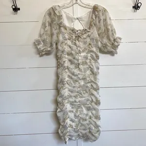 Storia Floral Mesh Ruched‎ Off Shoulder Mini Dress - M NWT thumbnail 13