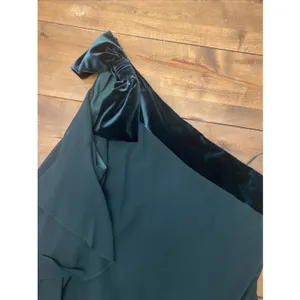 Lauren Ralph Lauren‎ One Shoulder Velvet Bow Dress Womens Size 16 Green Cocktail thumbnail 6