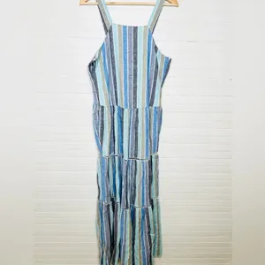 Caslon Women's Sleeveless Striped Maxi Dress Blue Size S Linen Blend thumbnail 3