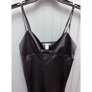 Victoria's Secret Black Satin Bow Accent Mini Slip Dress Small VTG Y2K thumbnail 4