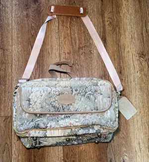 French Luggage Co Vintage Floral Tapestry Carry On Bag Travel Tote Made in USA thumbnail 1