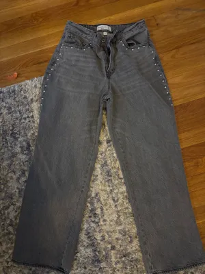 Abercrombie Loose High Rise Studded Jean thumbnail 1