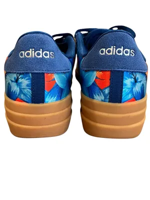 Adidas VL Court Bold Floral Platform Sneakers Blue Orange Women’s 8 New thumbnail 3