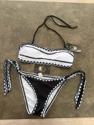 October Love bandeau straps tie sides bikini set thumbnail 3