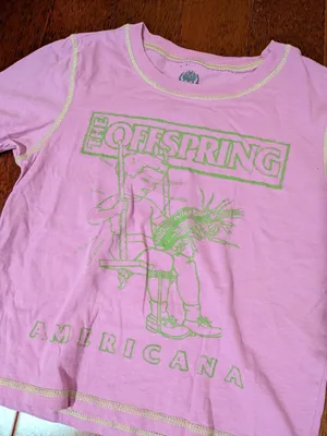 The Offspring Americana Pink Graphic Tee Contrast Stitch Small thumbnail 4