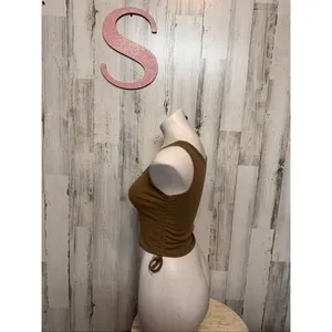 Brown Ruched Side Tank Top – Size Small thumbnail 5