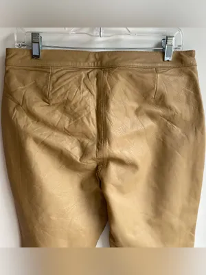 Tommy Hilfiger vintage Y2K 2010s tan camel leather bootcut pants trousers 12 thumbnail 6