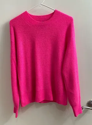 GAP Hot Pink Textured Crewneck Sweater Size XS thumbnail 1