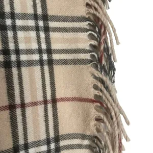 V. Fraas Cashmink Plaid Scarf Fringe Trim Unisex Adult Preppy Striped Cozy thumbnail 5