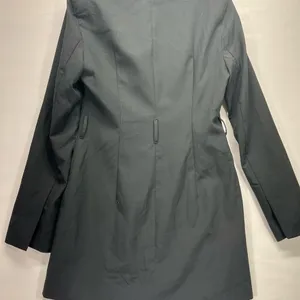 Zara‎ Longer Style Blazer Coat Women M Black W/Pockets Trendy Lightweight Button thumbnail 2