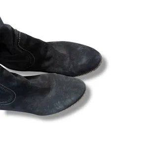 Sofft Black Suede Slouch‎ Boots Women's Size 8 Western Stitch Detail Fall thumbnail 3