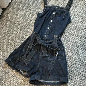 Non Signe Chunky Denim Tie Waist Romper Size M thumbnail 3
