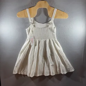 3011 | NWT Boho Coastal Linen Blend Smocked Sun Dress White Summer Womens XS thumbnail 2