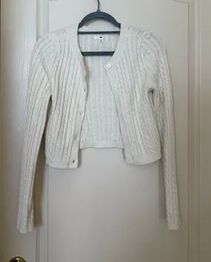 Nordstrom BP Cream Cable-Knit Women's Cardigan thumbnail 1