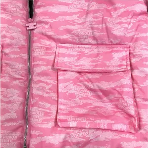 ASSHOLES LIVE FOREVER Tiger Camo Embroidery Puffer Jacket Sz M Pink Rare City thumbnail 10