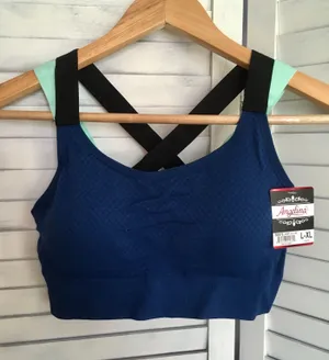 Navy/Mint Sports Bra, L/XL Blue Size L thumbnail 1