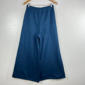 SUMWON Wide Leg Lounge Pants M Blue Fleece Cozy‎ High Waist Pull On Casual thumbnail 2