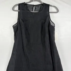 A New Day Black Sleeveless Mesh Overlay Midi Dress Size Small Parisian Chic NEW thumbnail 11