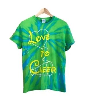 LOVE to Cheer tie dye Allstar Cheer tee size small thumbnail 1