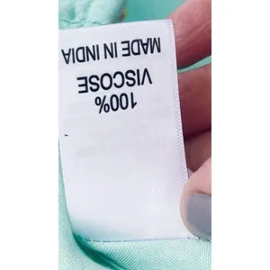 Mint Green Embroidered Boho Tunic Dress L Casual Summer Caftan Shift" thumbnail 8