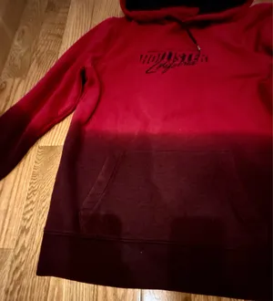 Hollister California logo graphic kangaroo ombre burgundy oversized hoodie M thumbnail 12