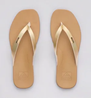 Reef Women's Cushion Court Flip Flops Iridescent Gold Sandals Size 9 thumbnail 1