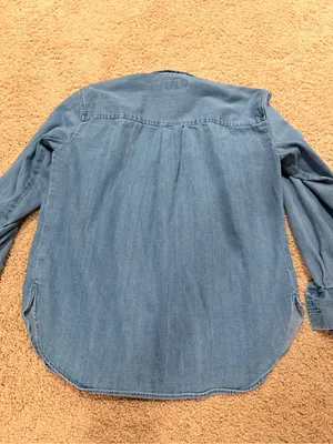 Light Blue Denim Button-Up Shirt thumbnail 3